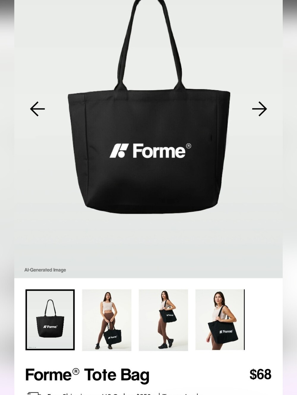 Forme Black Tote Bag